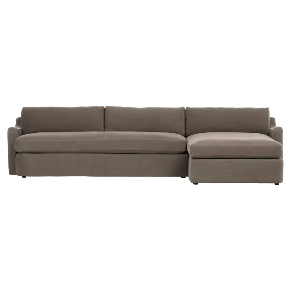 Aurelia Broadway Left Chaise Sectional - Coffee, Linen