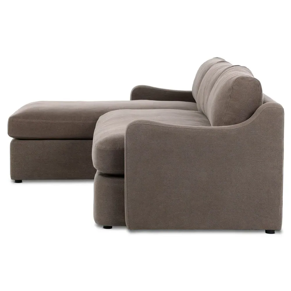 Aurelia Broadway Right Chaise Sectional - Coffee, Linen