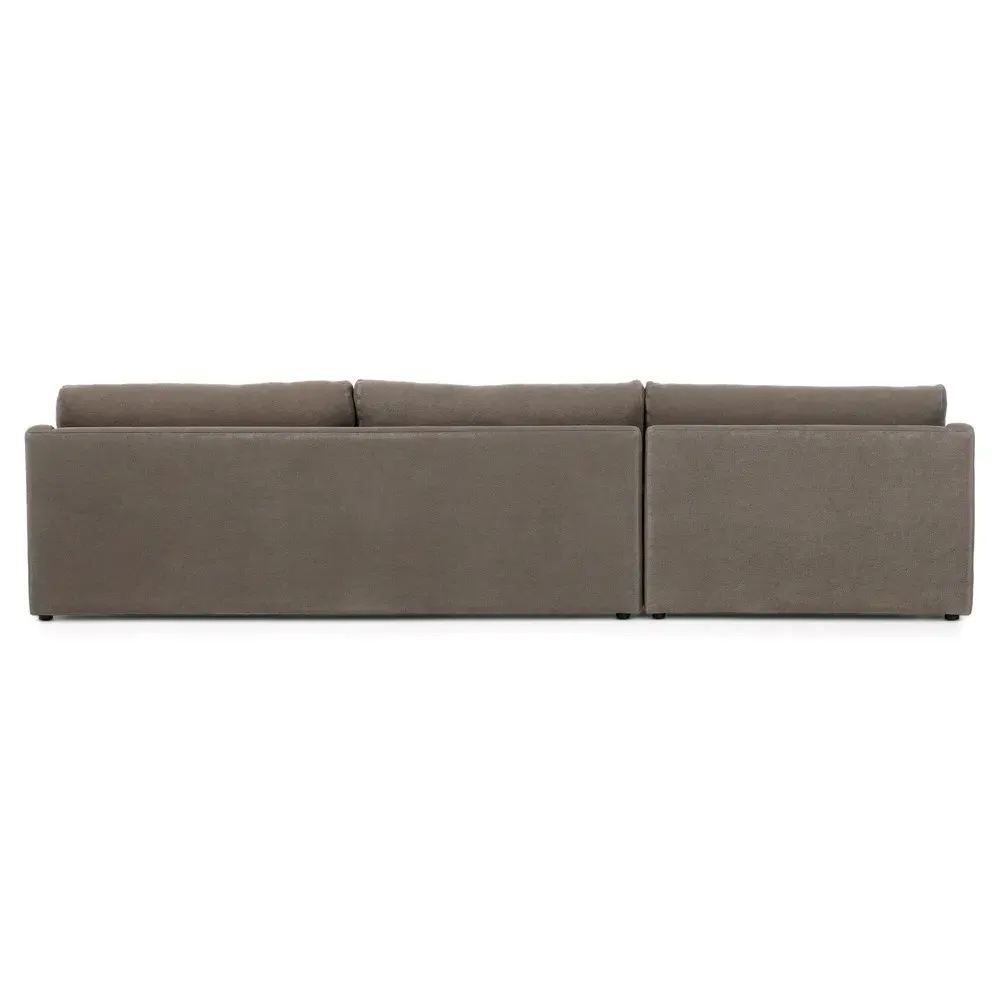 Aurelia Broadway Right Chaise Sectional - Coffee, Linen