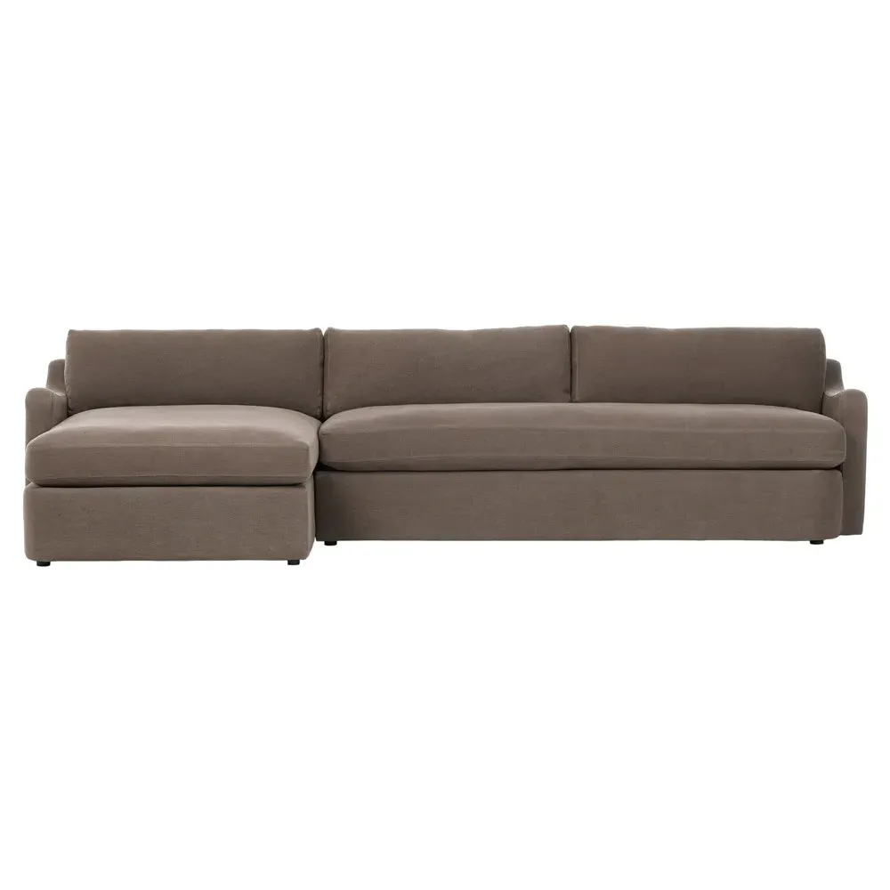 Aurelia Broadway Right Chaise Sectional - Coffee, Linen