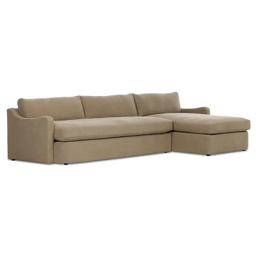 Aurelia Left Chaise Sectional - Broadway Canvas, Linen