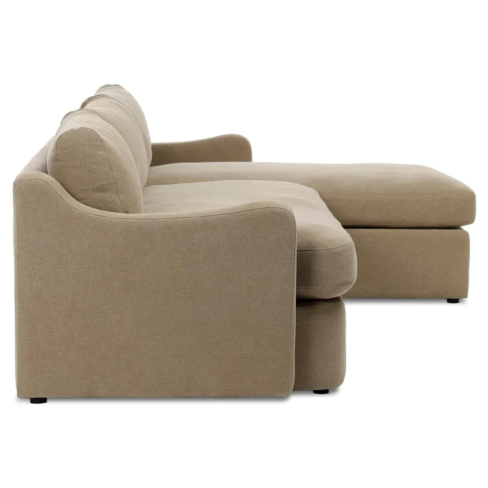 Aurelia Left Chaise Sectional - Broadway Canvas, Linen