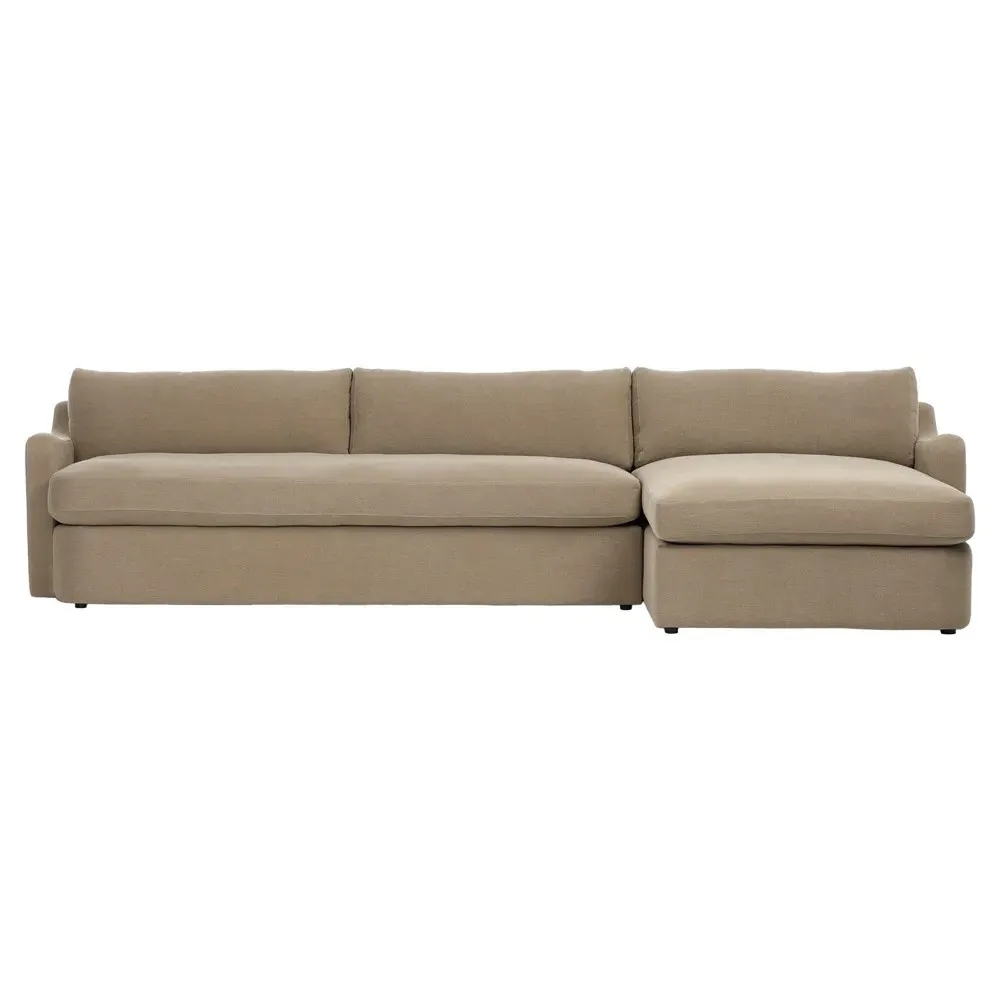 Aurelia Left Chaise Sectional - Broadway Canvas, Linen