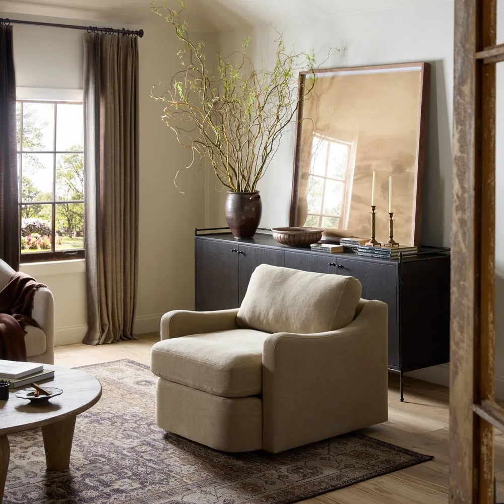 Aurelia Swivel Chair - Broadway Canvas, Linen