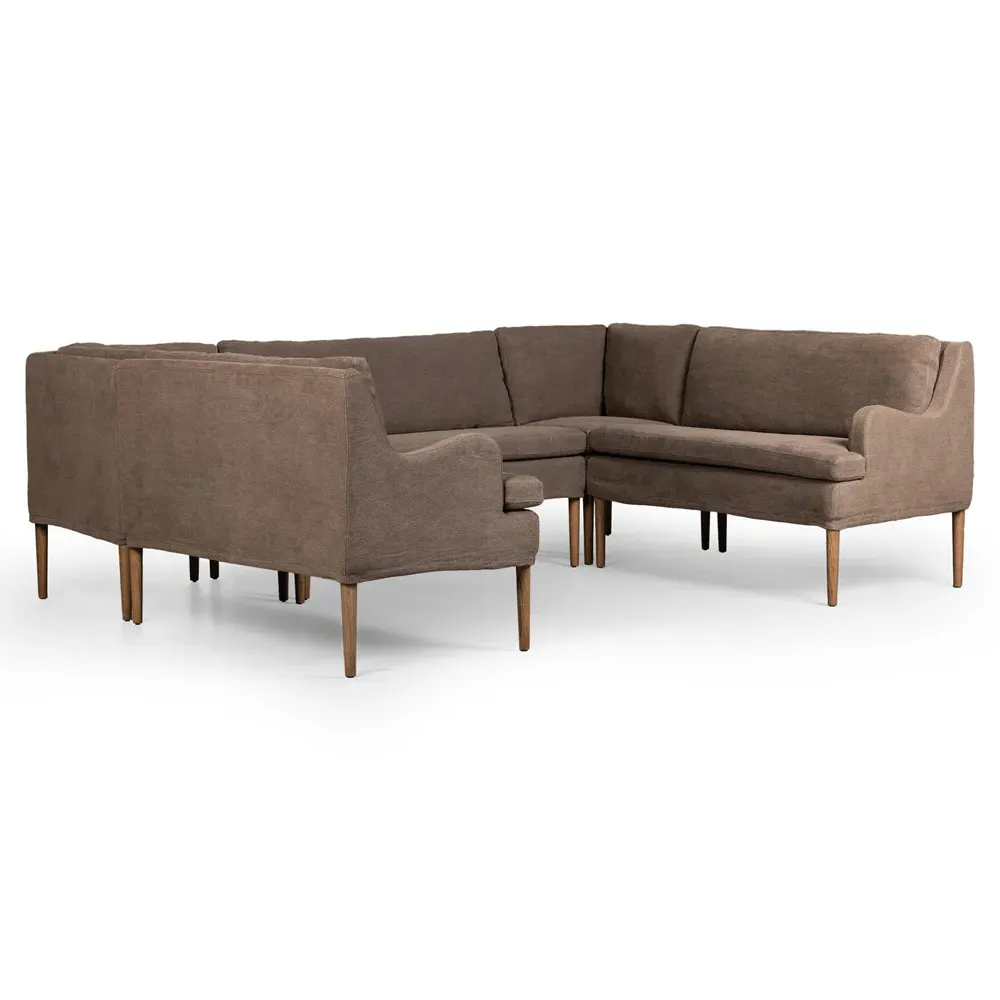 Aurelia U-Shaped Dining Banquette - Broadway Coffee, Linen