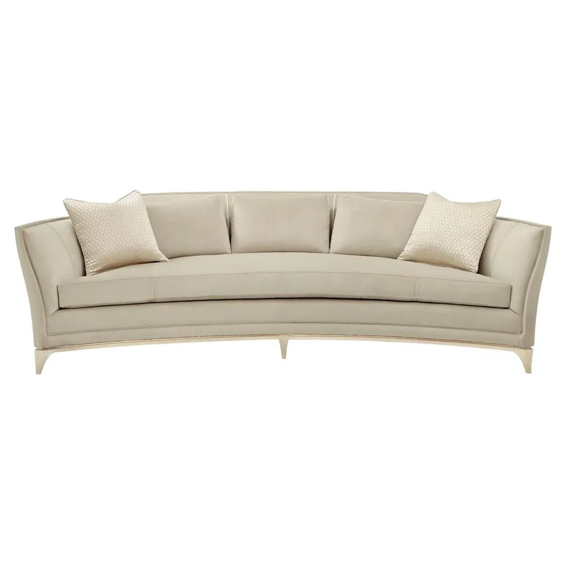 Auriell Curved Sofa - Beige, Velvet