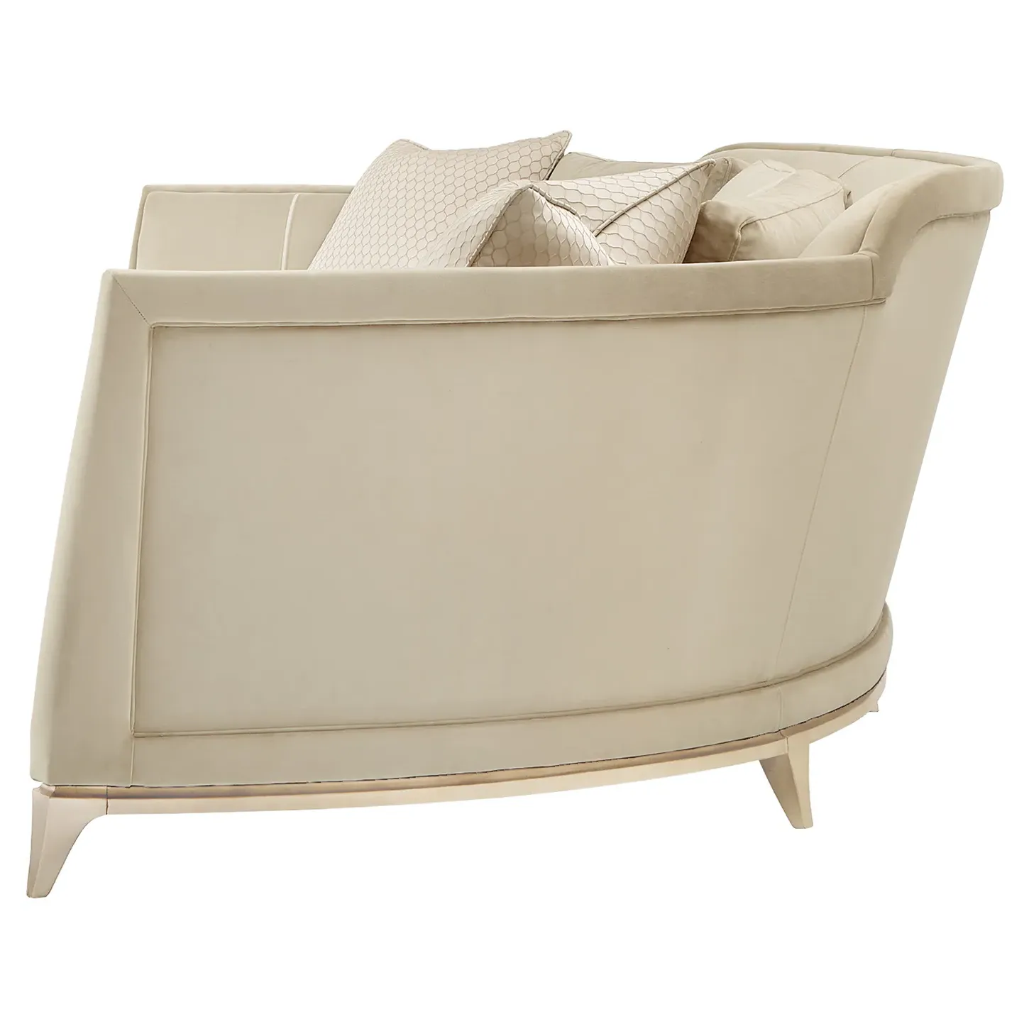 Auriell Curved Sofa - Beige, Velvet