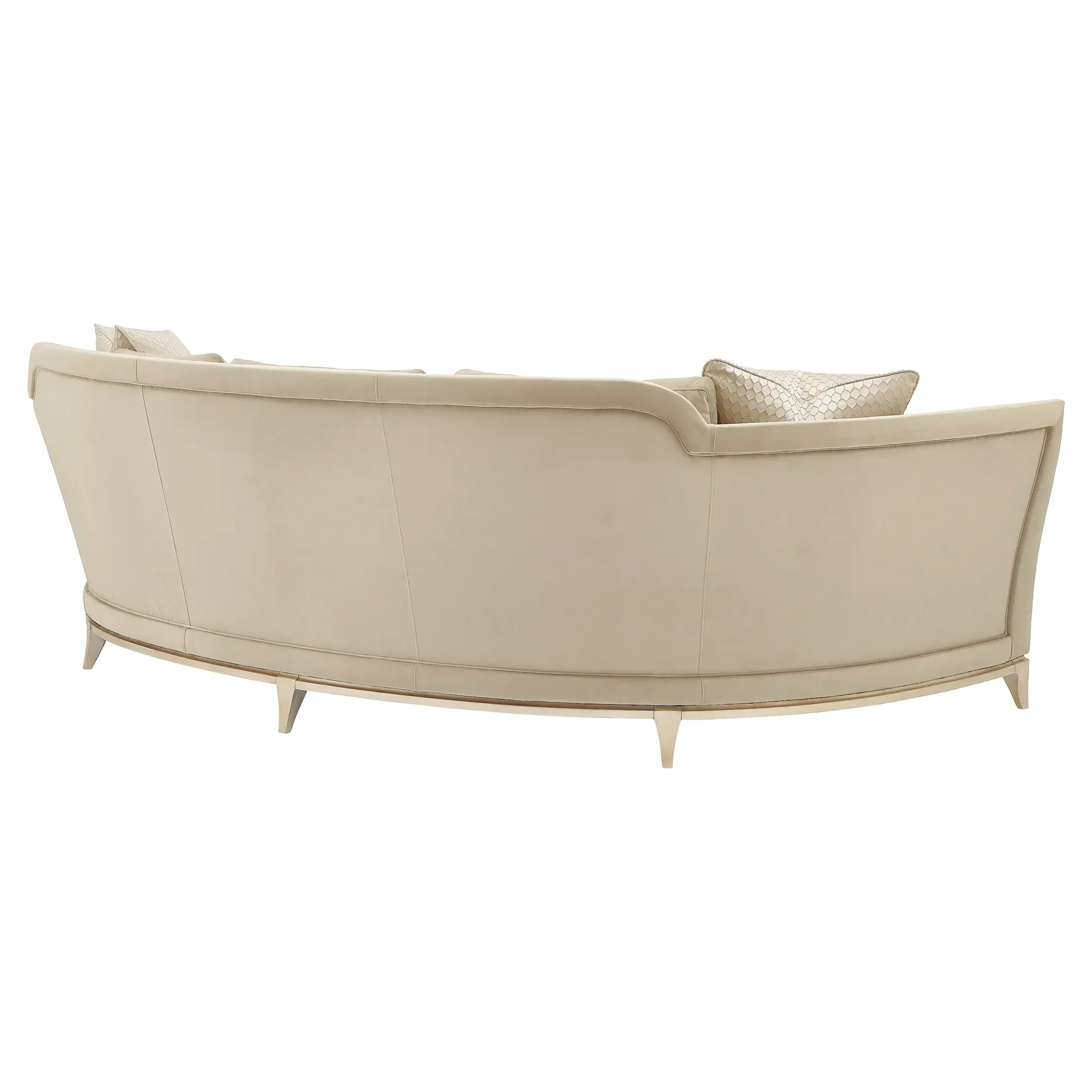 Auriell Curved Sofa - Beige, Velvet