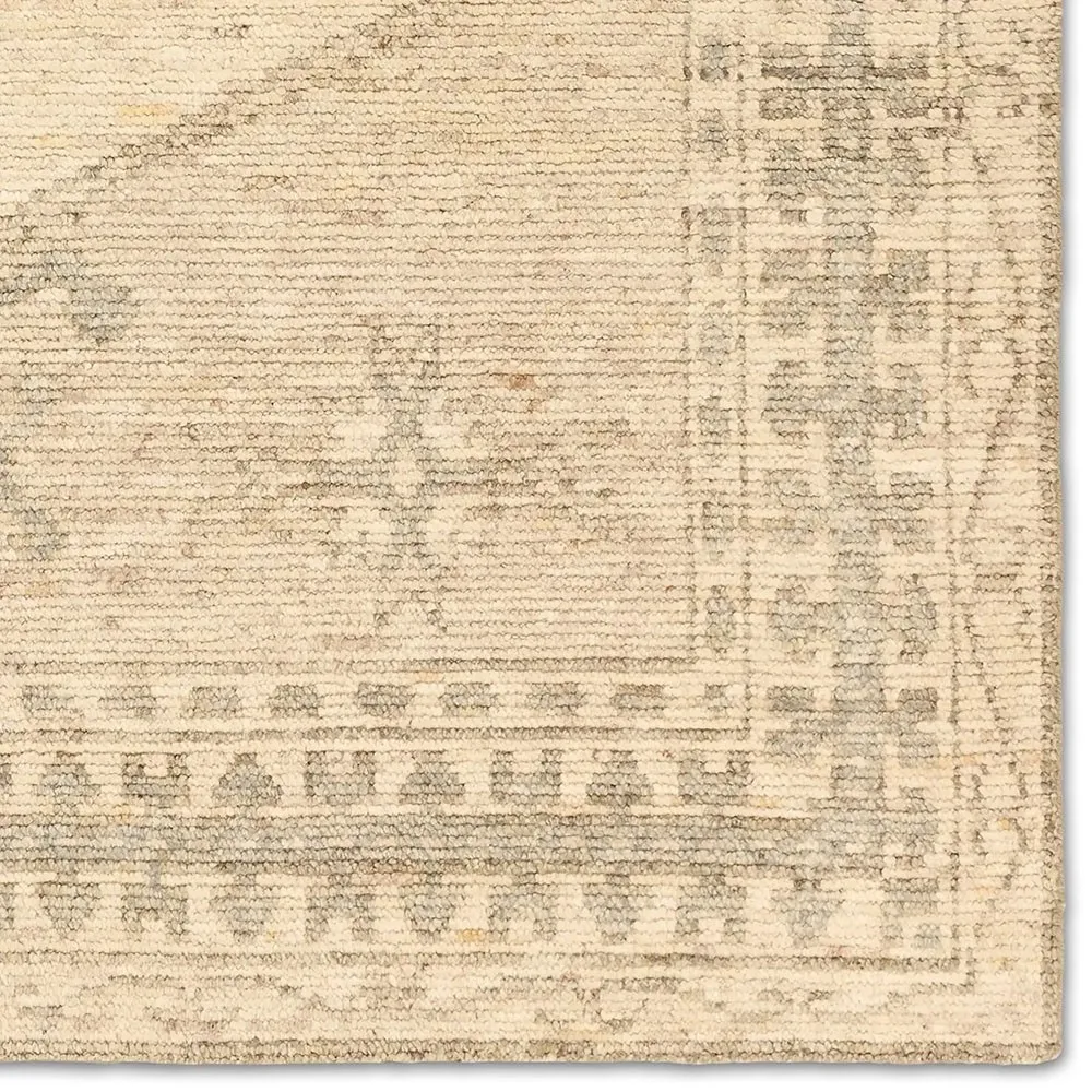 Aurik Ushak Patterned Hand Knotted Rug - Beige, Wool