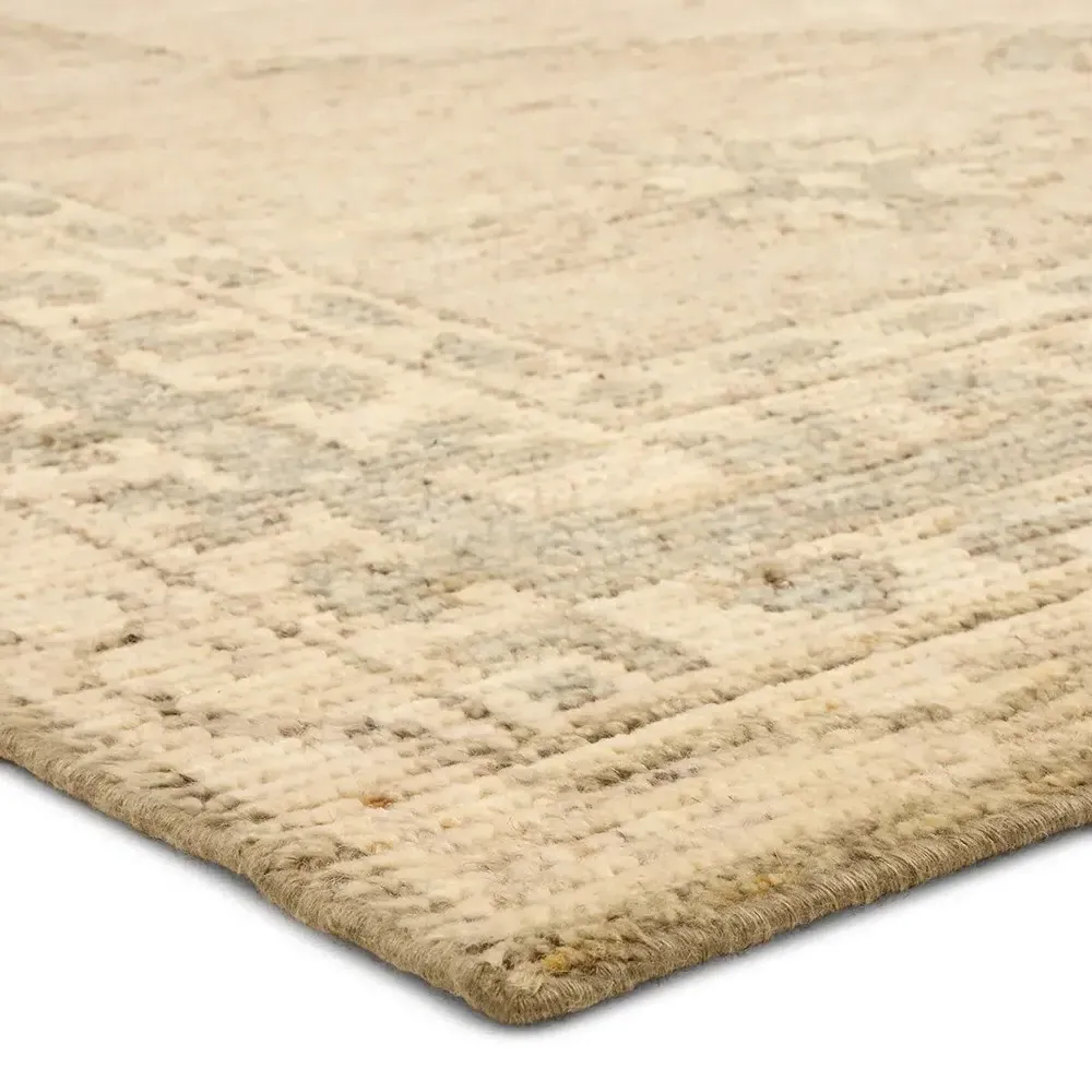 Aurik Ushak Patterned Hand Knotted Rug - Beige, Wool