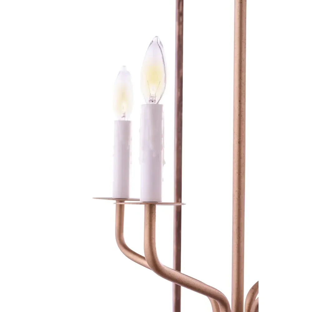 Auron Candelabra Lantern - Rose Gold, Steel