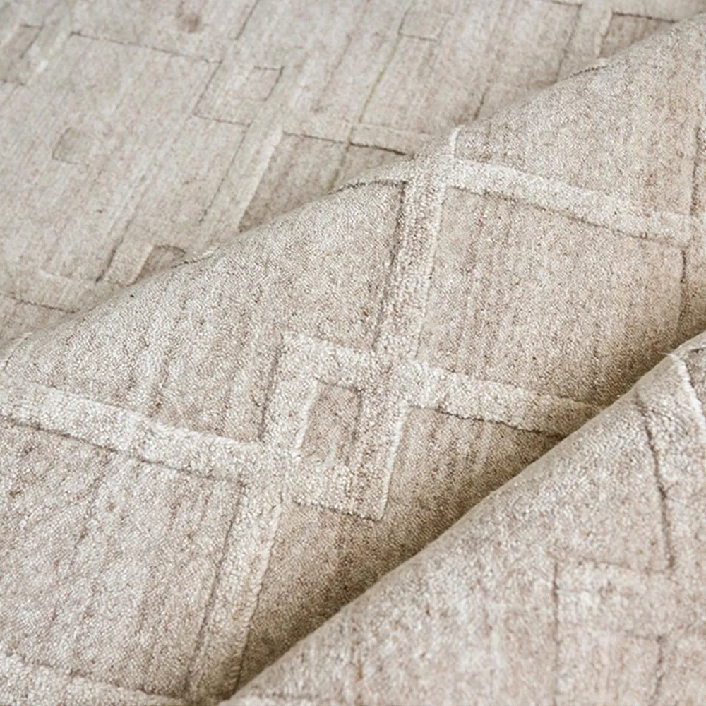 Aurora 6'x9' Textured Solid Rug - Beige, Wool