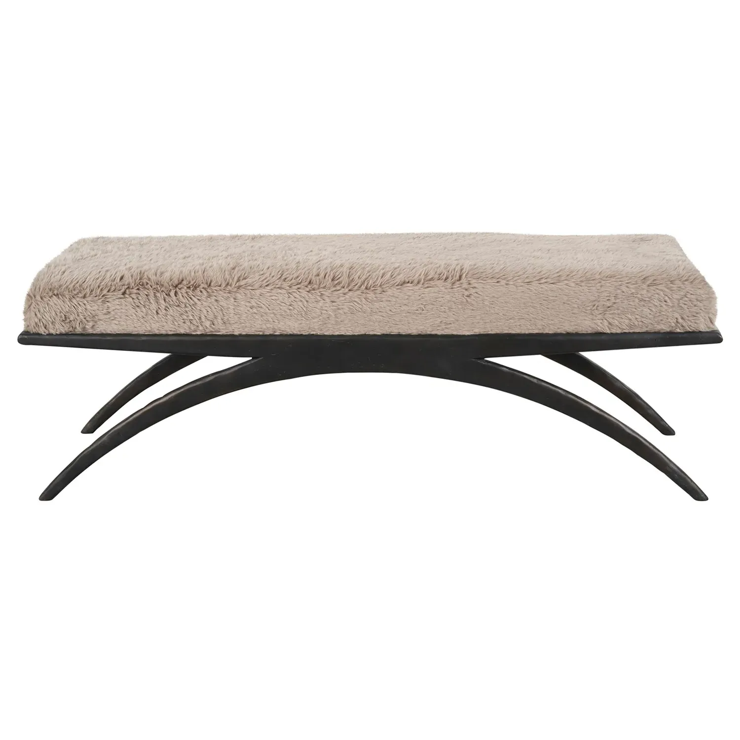 Aurora Bedroom Bench - Brown, Bronze Metal image