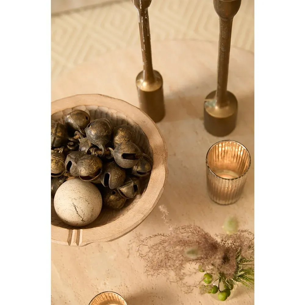 Aurora Decorative Footed Bowl - Grey Blonde, Mango Wood