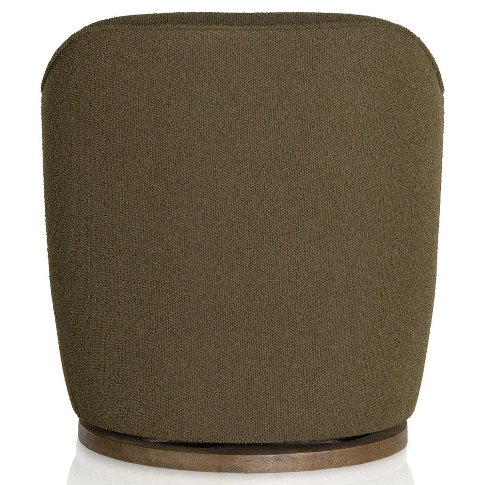 Aurora FIQA Swivel Arm Chair - Olive, Boucle