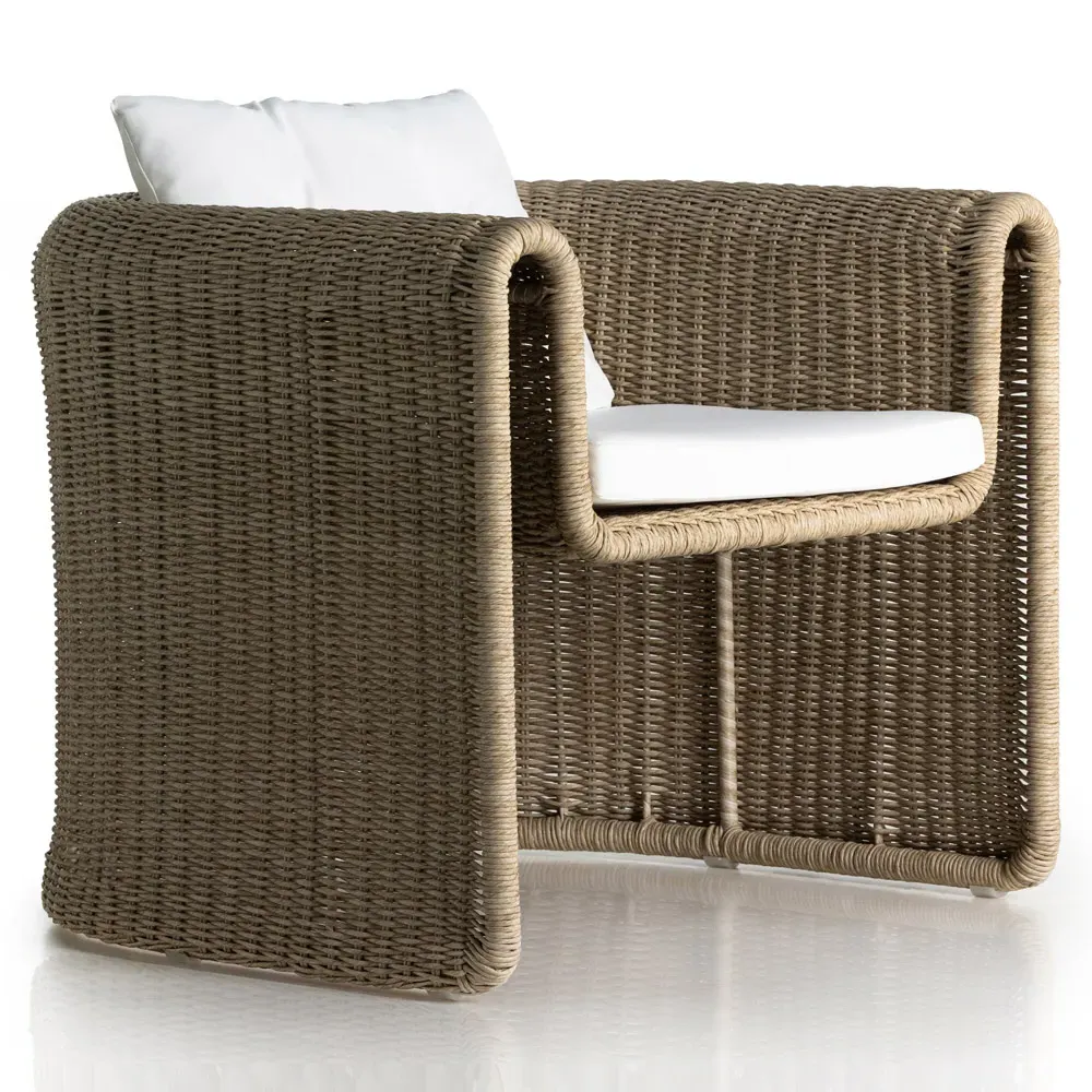 Aurora Outdoor Arm Chair - Beige, Wicker