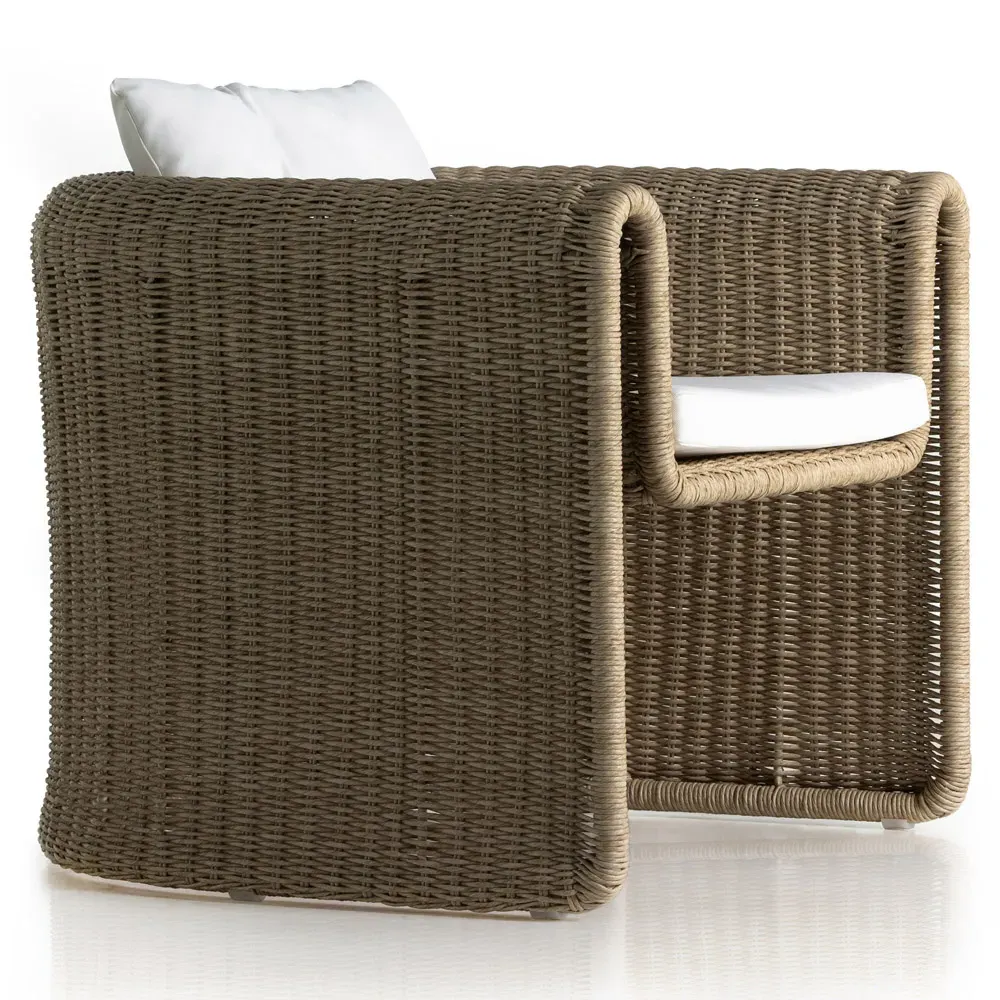 Aurora Outdoor Arm Chair - Beige, Wicker