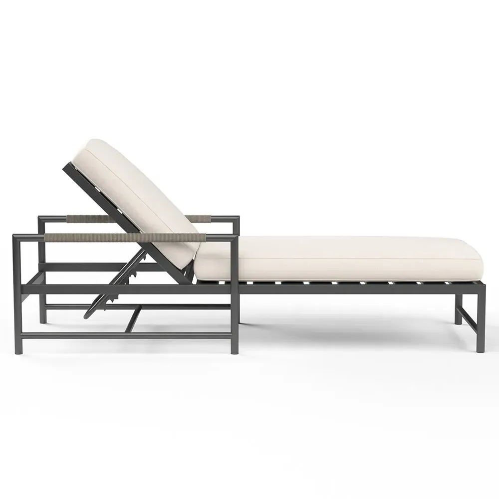 Aurora Outdoor Chaise Lounge - Grey, Aluminum