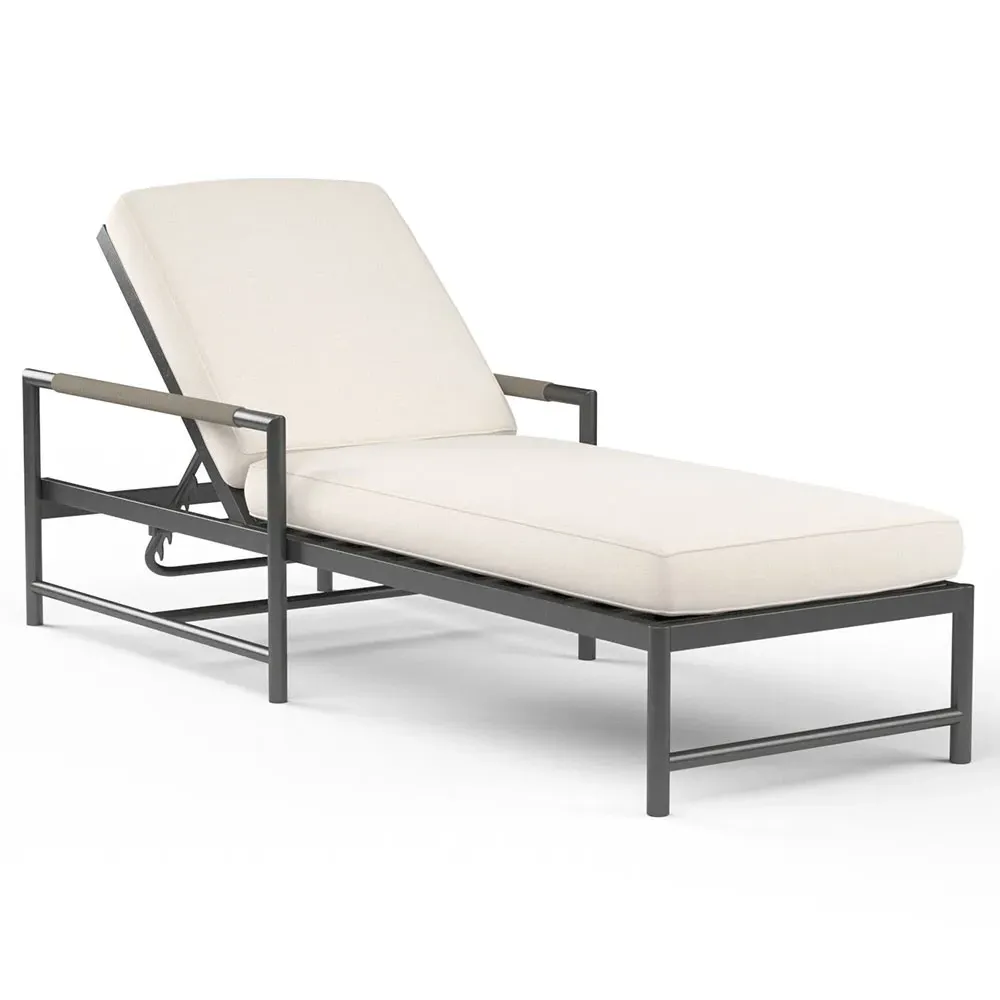 Aurora Outdoor Chaise Lounge - Grey, Aluminum
