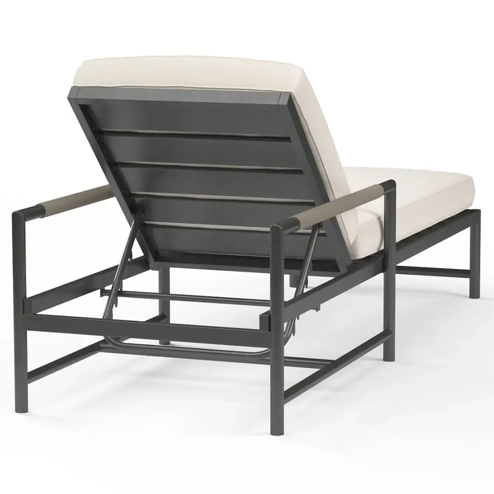 Aurora Outdoor Chaise Lounge - Grey, Aluminum