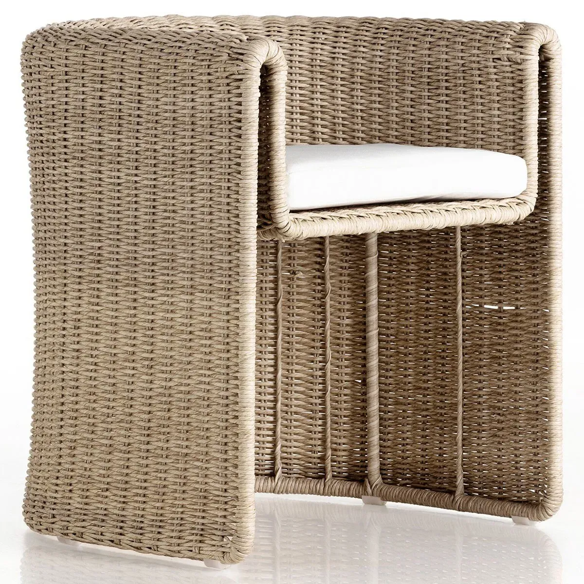Aurora Outdoor Dining Chair - Beige, Wicker