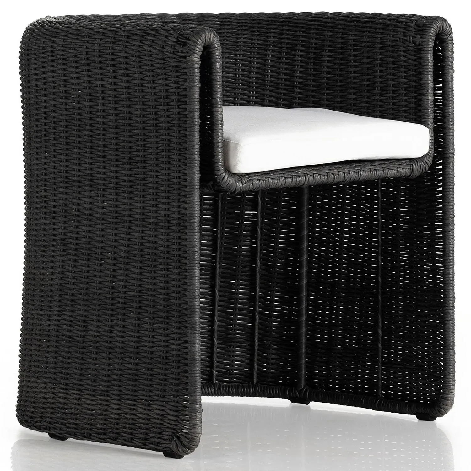 Aurora Outdoor Dining Chair - Black, Wicker