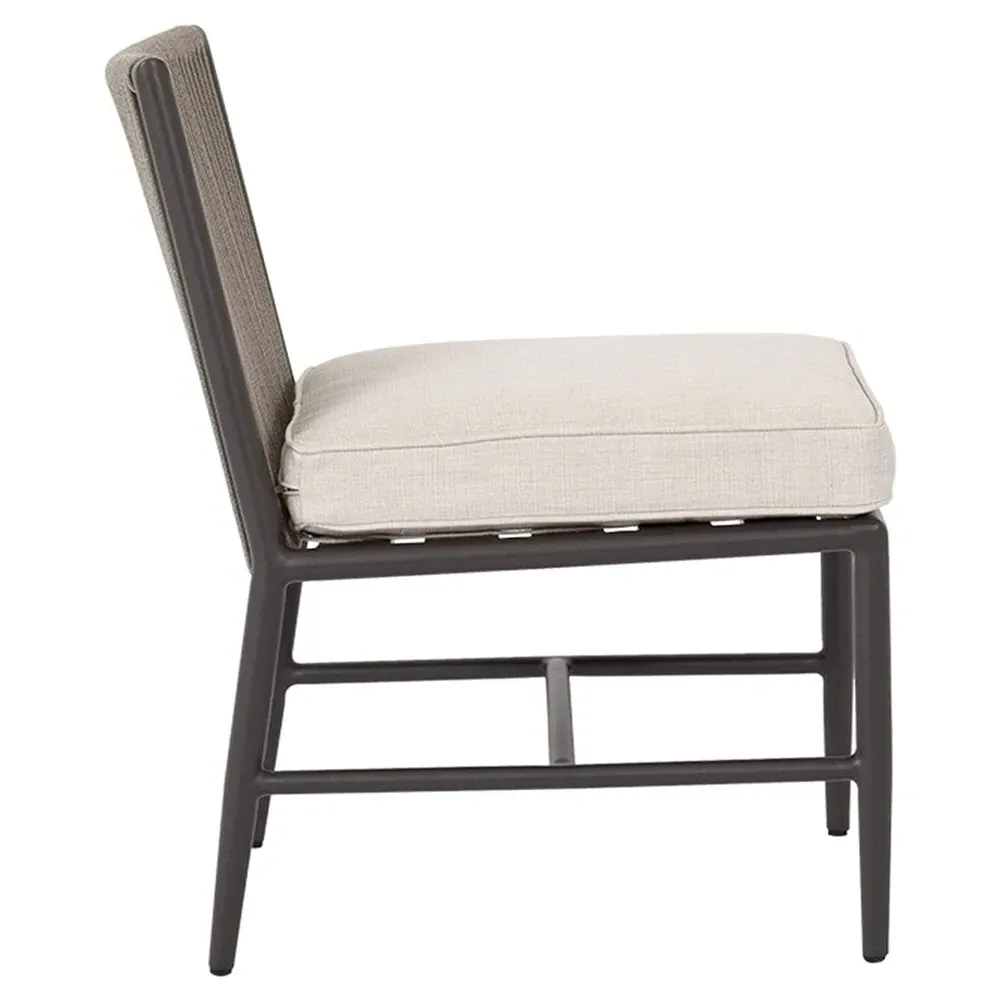 Aurora Outdoor Dining Side Chair - Grey, Aluminum