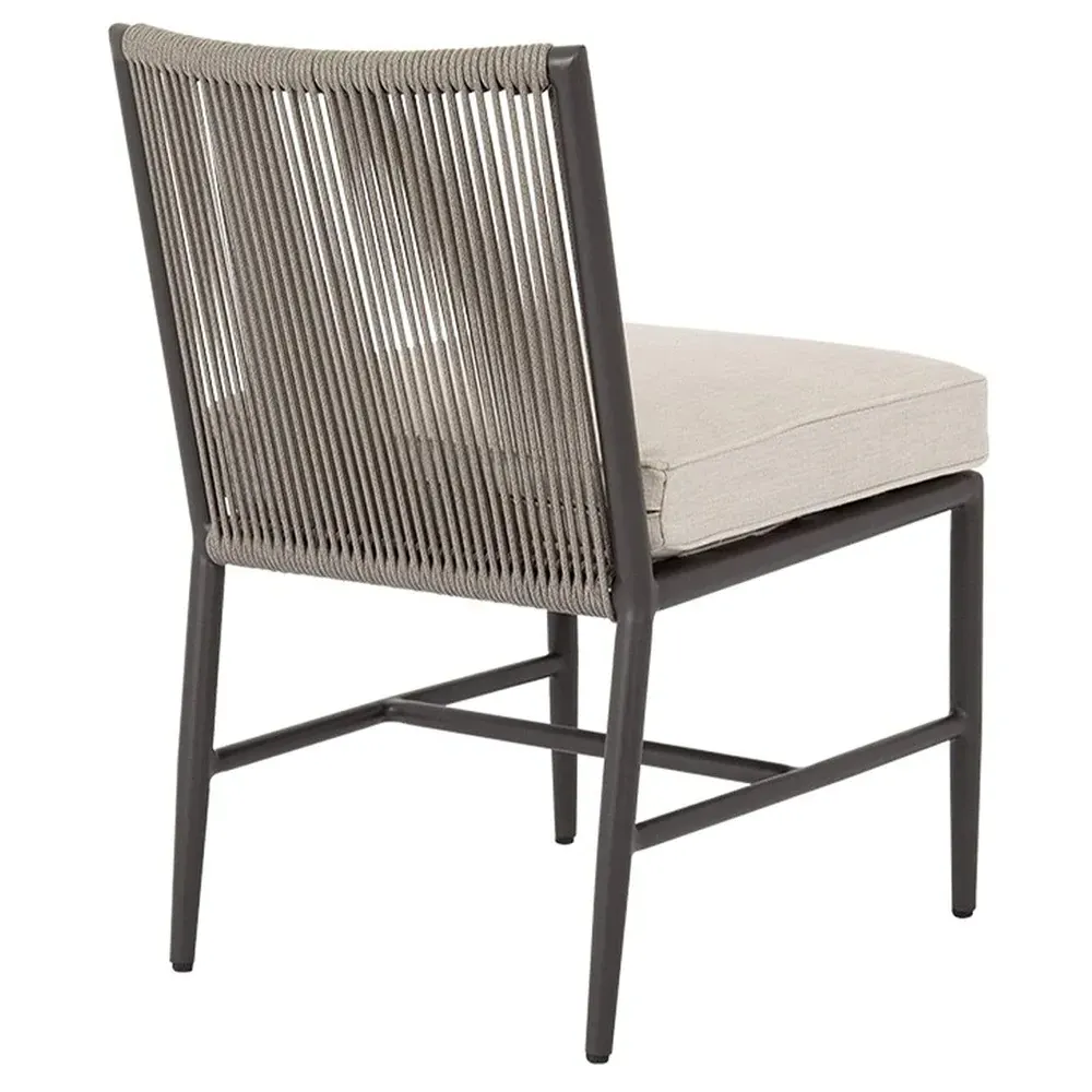 Aurora Outdoor Dining Side Chair - Grey, Aluminum
