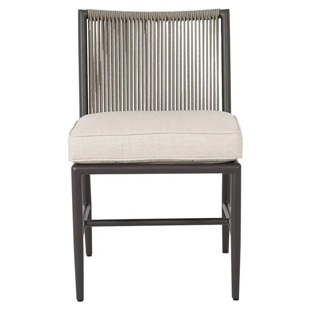 Aurora Outdoor Dining Side Chair - Grey, Aluminum