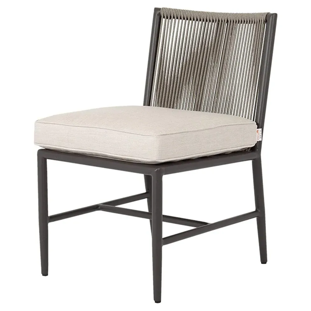 Aurora Outdoor Dining Side Chair - Grey, Aluminum