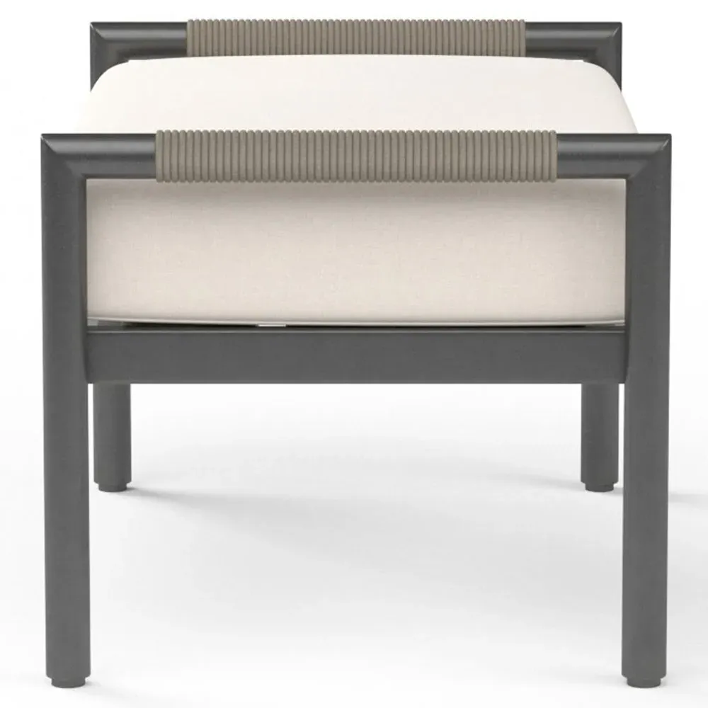 Aurora Outdoor Ottoman - Grey, Aluminum