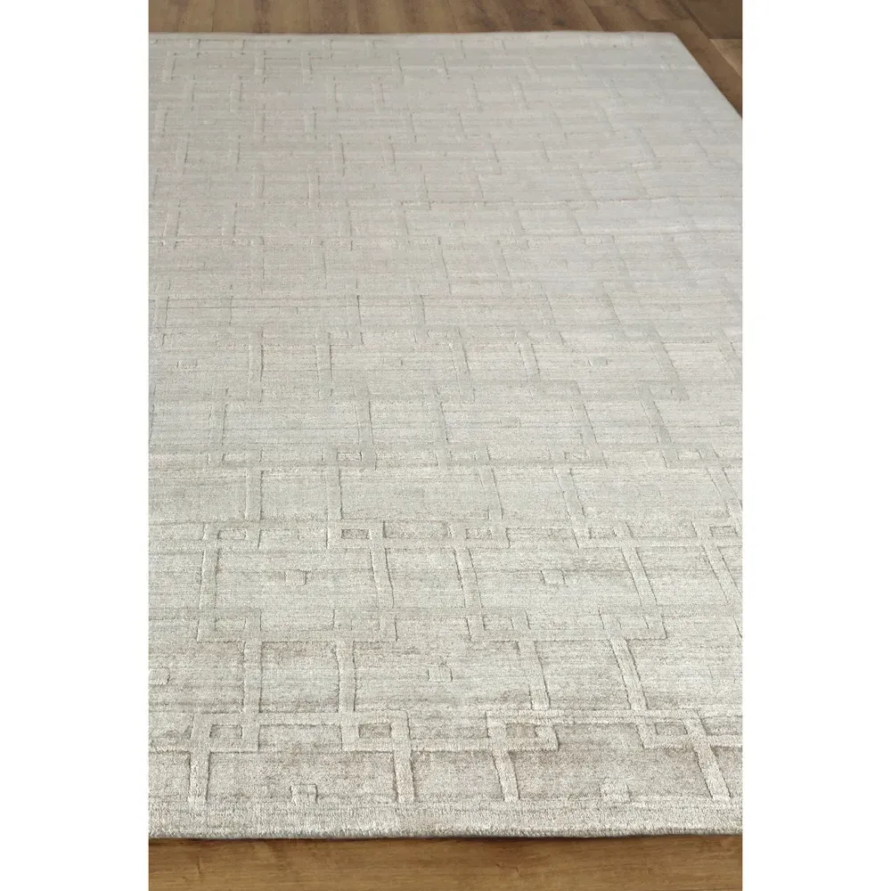 Aurora Sample Textured Solid Rug - Beige, Wool