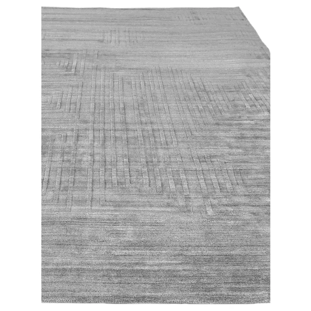 Aurora Silk Textured Rug - Grey, Wool