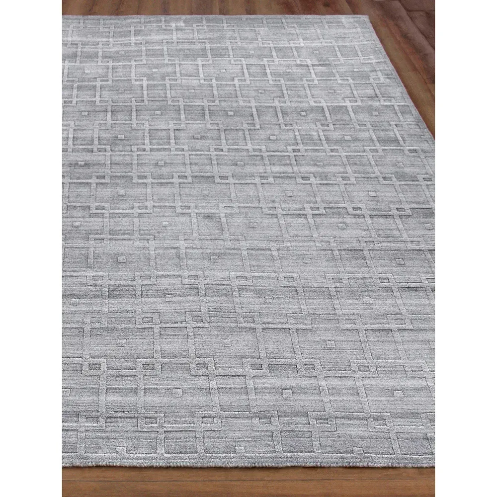 Aurora Silk Textured Rug - Grey, Wool