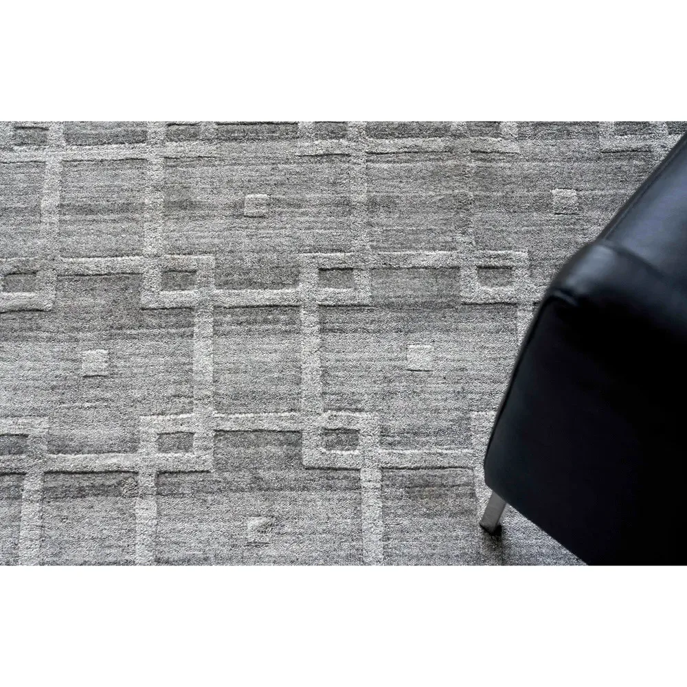Aurora Silk Textured Rug - Grey, Wool