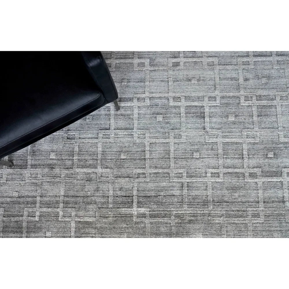 Aurora Silk Textured Rug - Grey, Wool