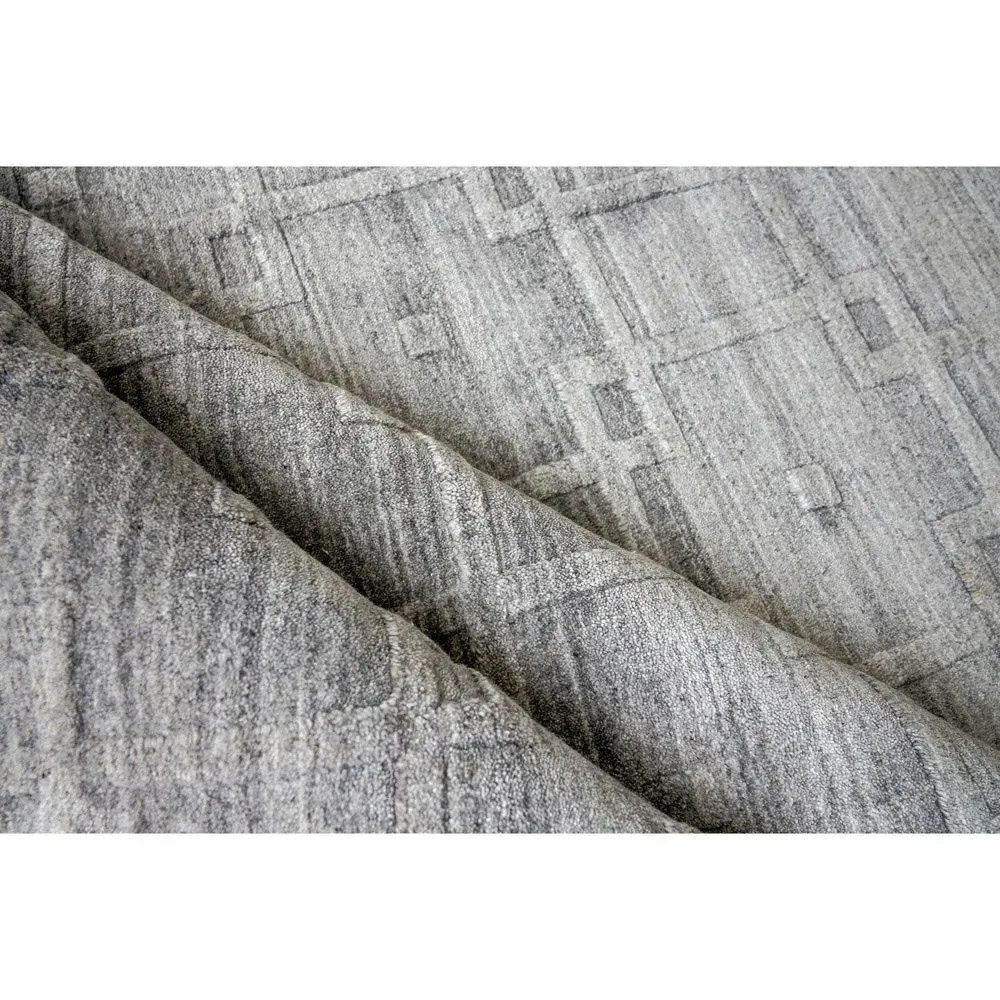 Aurora Silk Textured Rug - Grey, Wool
