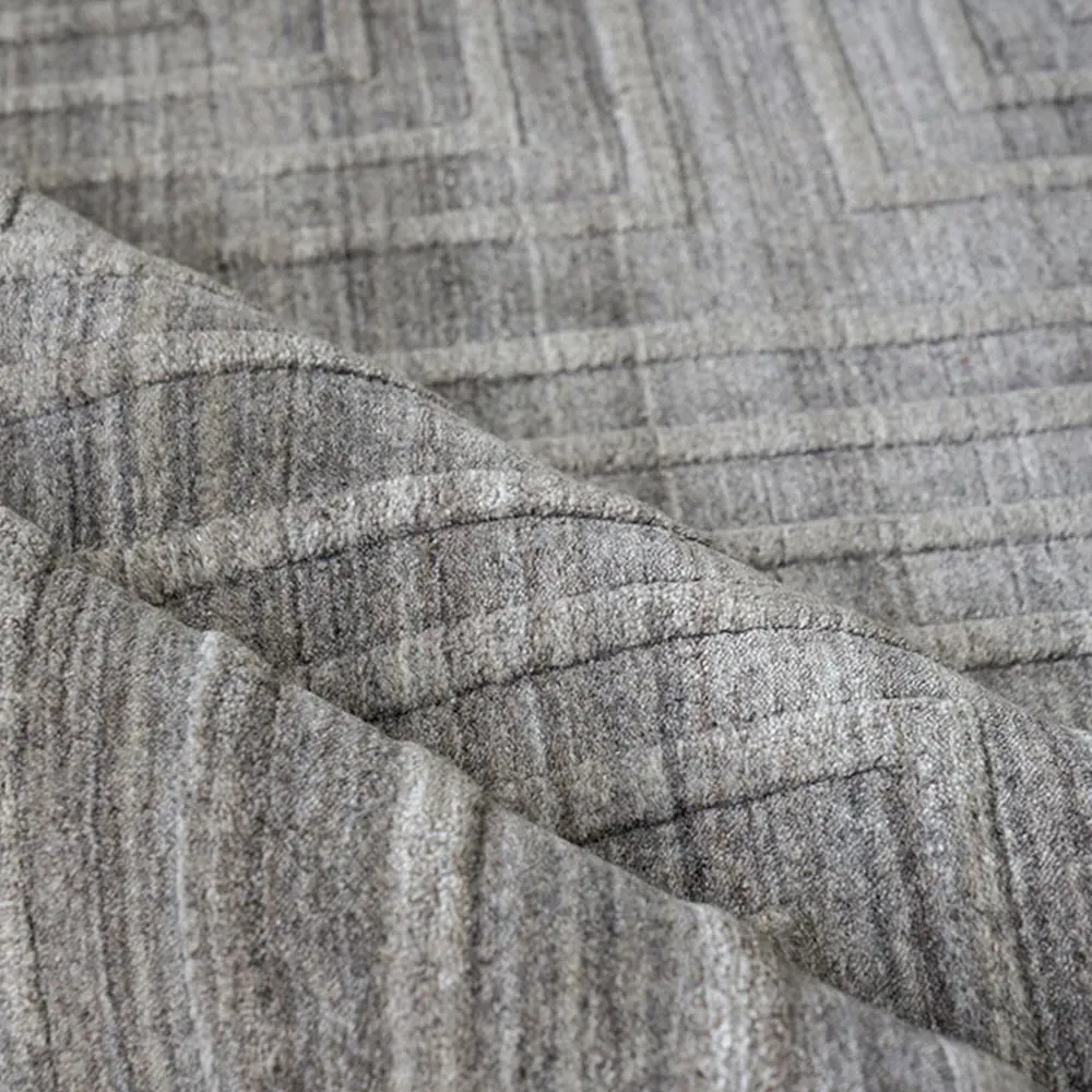 Aurora Silk Textured Rug - Grey, Wool