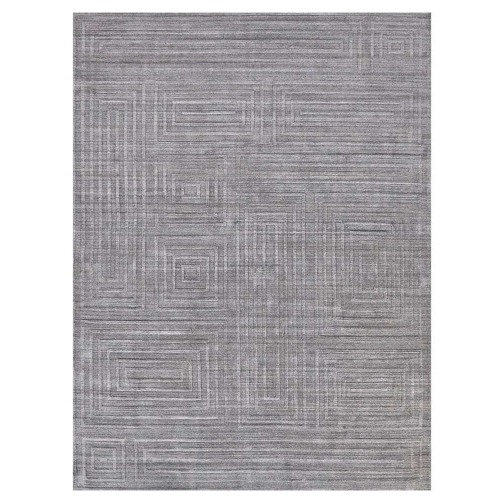 Aurora Silk Textured Rug - Grey, Wool