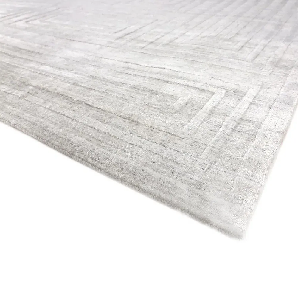 Aurora Silk Textured Rug - Ivory, Wool
