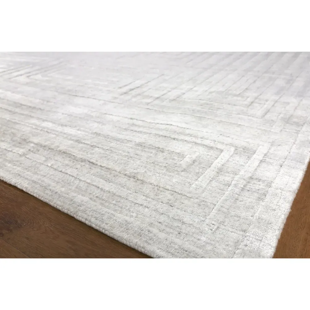 Aurora Silk Textured Rug - Ivory, Wool