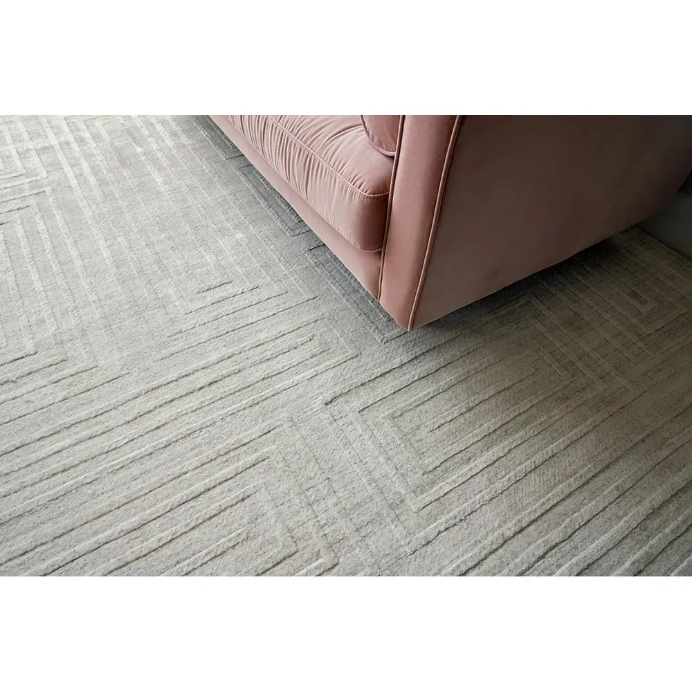 Aurora Silk Textured Rug - Ivory, Wool