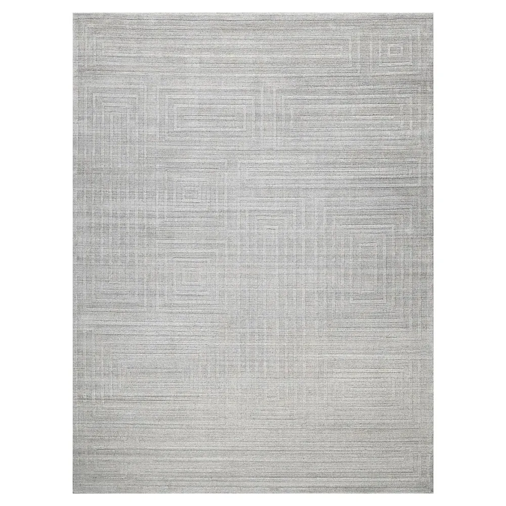 Aurora Silk Textured Rug - Light Grey, Wool