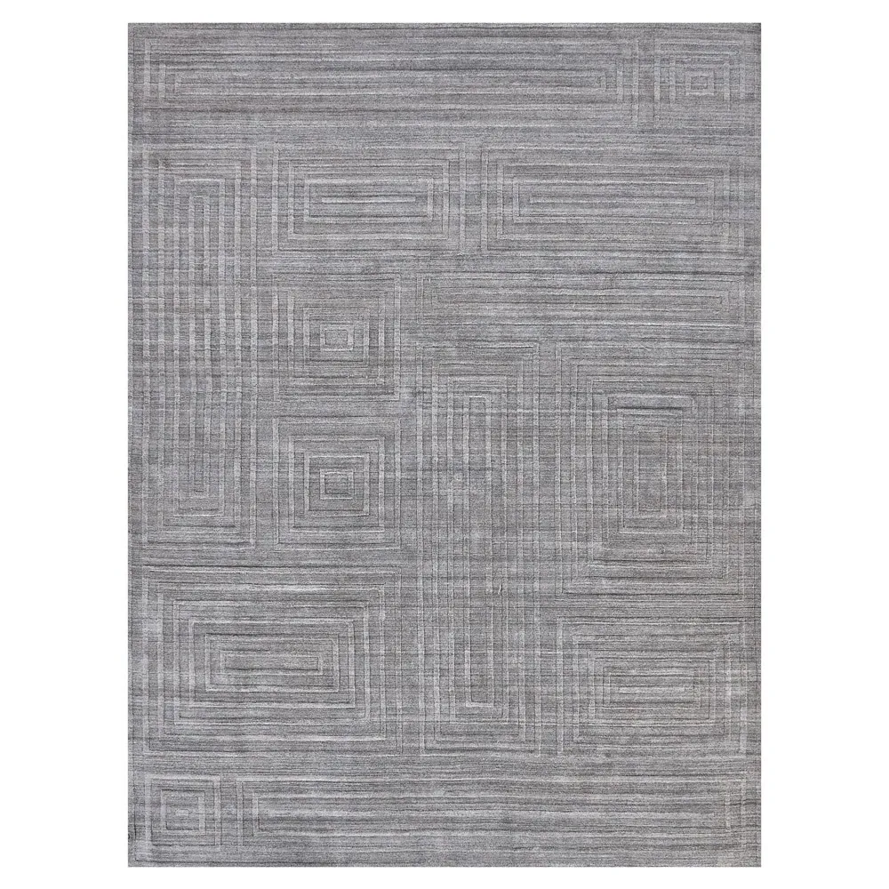 Aurora Silk Textured Rug Sample - Grey, Wool image