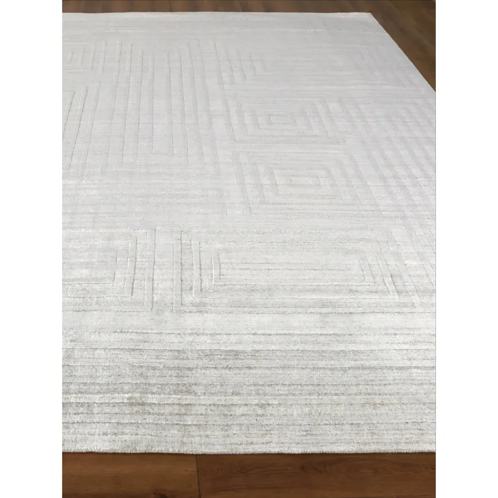 Aurora Silk Textured Rug Sample - Ivory, Wool
