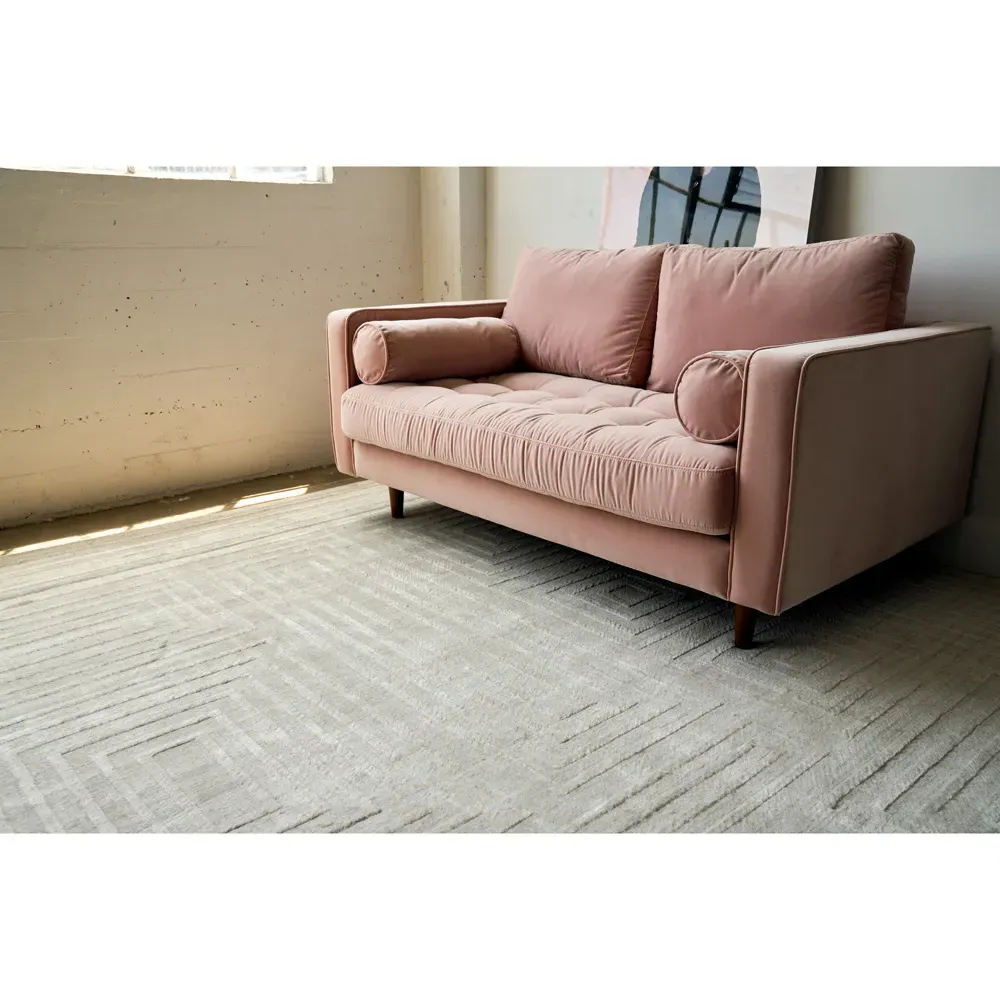 Aurora Silk Textured Rug Sample - Ivory, Wool