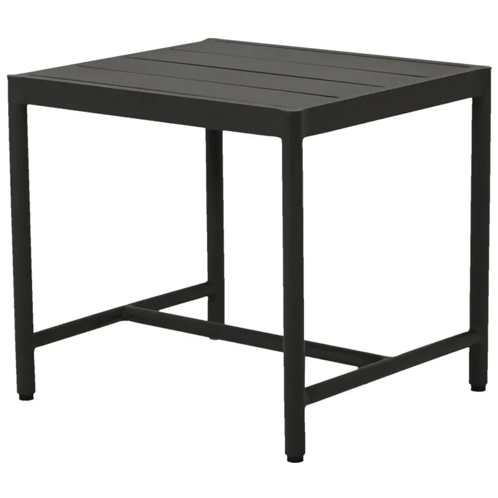 Aurora Square Outdoor End Table - Black, Aluminum