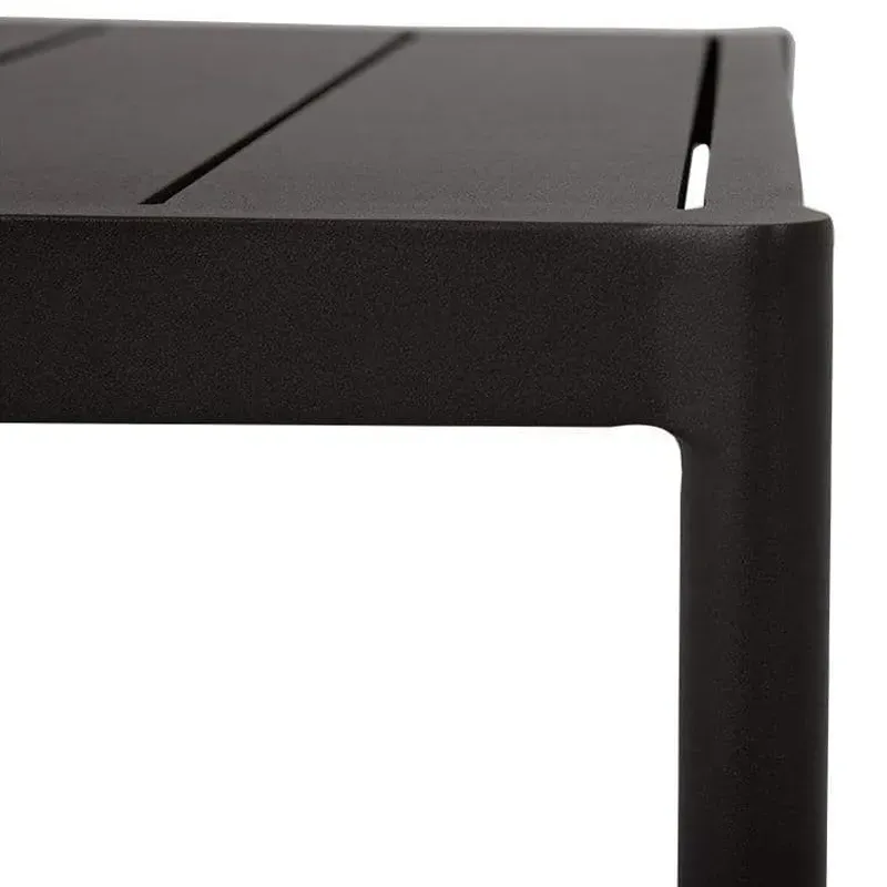 Aurora Square Outdoor End Table - Black, Aluminum