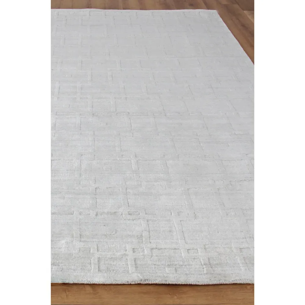Aurora Textured Solid Rug Sample - White, Wool