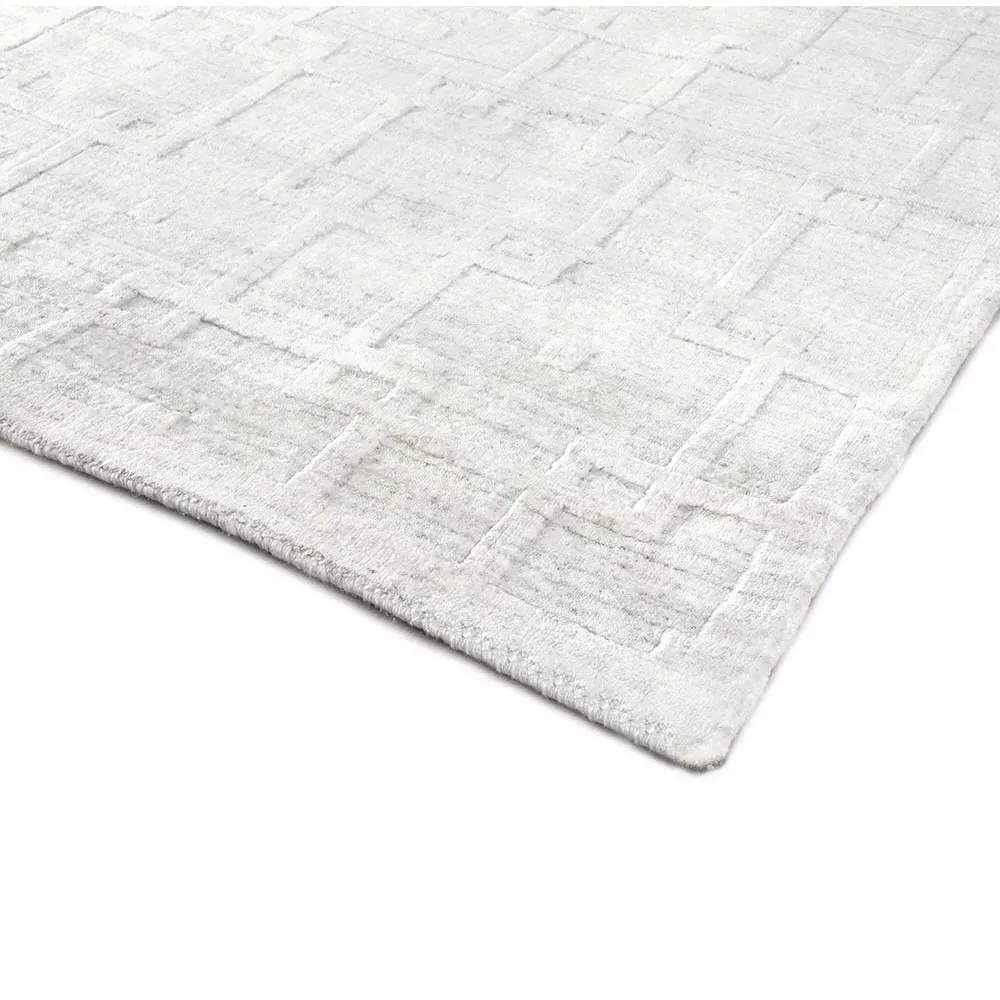 Aurora Textured Solid Rug - White, Wool